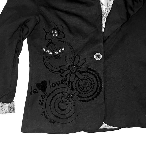 Desigual Womens black blazer button size 42 - Picture 4 of 9